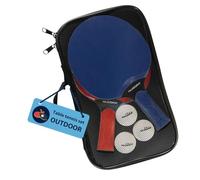 HUDORA Table Tennis Set Outdoor table tennis paddle set with 2 paddles & 3 balls - Ping Pong bat set incl. storage bag - Table tennis bats for outdoor use