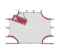 HUDORA Target Wall Small - Versatile goal net with 4 reinforced goal holes - Robust target sheet with Velcro fasteners for many playing options for outdoor leisure & training, red