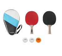 HUDORA Table Tennis Set Game/Match/Tournament - table tennis racket set with 2/2/1 rackets & 3 balls - Ping Pong racket set including storage bag - table tennis set ideal for beginners