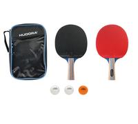 HUDORA Table Tennis Set Game/Match/Tournament - Table Tennis Racket Set With 2/2/1 Rackets & 3 Balls - Ping Pong Racket Set Including Storage Bag - Table Tennis Set Ideal For Beginners
