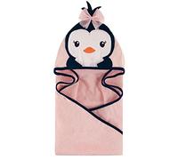 Hudson Baby Animal Face Hooded Towel, Girly Penguin