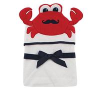 Hudson Baby Animal Face Hooded Towel, Mr. Crab