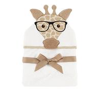 Hudson Baby Animal Face Hooded Towel, Nerdy Giraffe