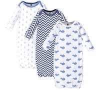Hudson Baby Cotton Gowns Nightgown, Blue Whales, 0-6 Months