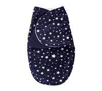 Hudson Baby Plush Swaddle Wrap, Navy Star, 0-3 Months