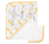 Hudson Baby Print Woven Hooded Towel and Washcloth, Duck