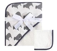 Hudson Baby Print Woven Hooded Towel and Washcloth, Duck