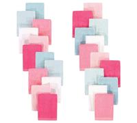 Hudson Baby Unisex Baby 24Pc Rayon from Bamboo Woven Washcloths, Coral Mint, One Size