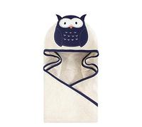 Hudson Baby Unisex Baby Animal Face Hooded Towel, Navy Owl 1-Pack, One Size