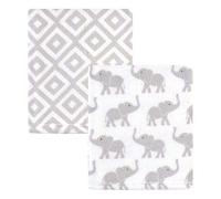 Hudson Baby Unisex Baby Coral Fleece Plush Blankets, Gray Elephants, One Size