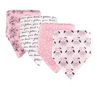 Hudson Baby Unisex Baby Cotton Bandana Bibs, Owls 4 Pack, One Size