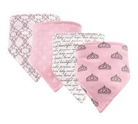 Hudson Baby Unisex Baby Cotton Bandana Bibs, Princess 4 Pack, One Size