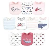 Hudson Baby Unisex Baby Cotton Bibs, Girl Whale Shark, One Size