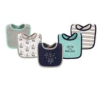 Hudson Baby Unisex Baby Cotton Bibs, Rocket 5-Pack, One Size