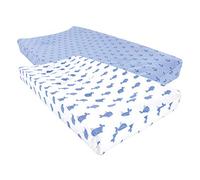 Hudson Baby Unisex Baby Cotton Changing Pad Cover, Blue Whale, One Size