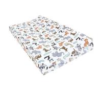 Hudson Baby Unisex Baby Cotton Changing Pad Cover, Zoo Animals, One Size