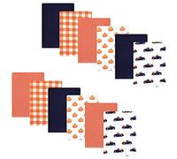 Hudson Baby Unisex Baby Cotton Flannel Burp Cloths Bundle, Pumpkin Truck, One Size