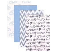 Hudson Baby Unisex Baby Cotton Flannel Receiving Blankets, 4-Pack, Airplane, One Size
