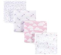 Hudson Baby Unisex Baby Cotton Flannel Receiving Blankets, 4-Pack, Magical Unicorn, One Size