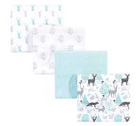 Hudson Baby Unisex Baby Cotton Flannel Receiving Blankets, 4-Pack, Woodland Neutral, One Size