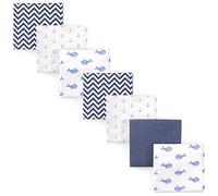 Hudson Baby Unisex Baby Cotton Flannel Receiving Blankets, 7-Pack, Blue Whale, One Size