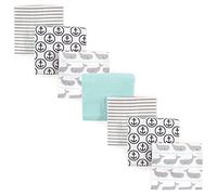 Hudson Baby Unisex Baby Cotton Flannel Receiving Blankets, 7-Pack, Whale, One Size