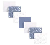 Hudson Baby Unisex Baby Cotton Flannel Receiving Blankets Bundle, Cloud Mobile Blue, One Size