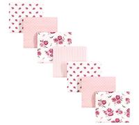 Hudson Baby Unisex Baby Cotton Flannel Receiving Blankets Bundle, Cream Rose, One Size
