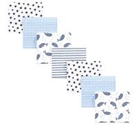 Hudson Baby Unisex Baby Cotton Flannel Receiving Blankets Bundle, Narwhal, One Size