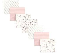 Hudson Baby Unisex Baby Cotton Flannel Receiving Blankets Bundle, Paris, One Size