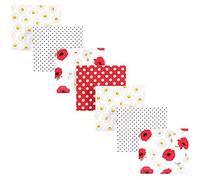 Hudson Baby Unisex Baby Cotton Flannel Receiving Blankets Bundle, Poppy/Daisy, One Size