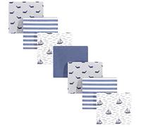 Hudson Baby Unisex Baby Cotton Flannel Receiving Blankets Bundle, Sailboat, One Size