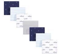 Hudson Baby Unisex Baby Cotton Flannel Receiving Blankets Bundle, Shark, One Size