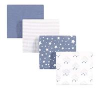 Hudson Baby Unisex Baby Cotton Flannel Receiving Blankets, Cloud Mobile Blue, One Size