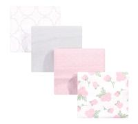 Hudson Baby Unisex Baby Cotton Flannel Receiving Blankets, Gray Pink Rose, One Size