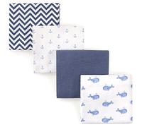 Hudson Baby Unisex Baby Cotton Flannel Receiving Blankets, Whale, One Size