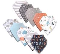 Hudson Baby Unisex Baby Cotton Fleece Bandana Bibs, Alphabet, One Size