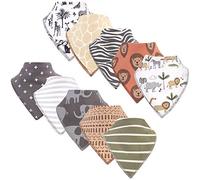 Hudson Baby Unisex Baby Cotton Fleece Bandana Bibs, Safari, One Size