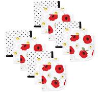 Hudson Baby Unisex Baby Cotton Muslin Washcloths, Poppy Daisy, One Size