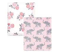 Hudson Baby Unisex Baby Cozy Plush Luxury Blankets 2pk, Pink Elephants, One Size