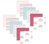 Hudson Baby Unisex Baby Flannel Washcloths, Creative Rainbow 12Pk, One Size