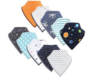 Hudson baby Unisex Baby Pleated Bandana Bib With Soft Fleece Backing Bandana