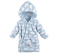 Hudson Baby Unisex Baby Plush Animal Face Robe, Blue Clouds, One Size, 0-9 Months