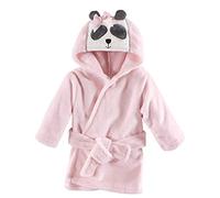 Hudson Baby Unisex Baby Plush Animal Face Robe, Miss Panda, One Size, 0-9 Months