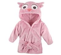Hudson Baby Unisex Baby Plush Animal Face Robe, Pink Owl, One Size, 0-9 Months
