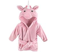 Hudson Baby Unisex Baby Plush Animal Face Robe, Pink Unicorn, One Size, 0-9 Months