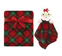 Hudson Baby Unisex Baby Plush Blanket with Security Blanket, Mrs. Claus, One Size