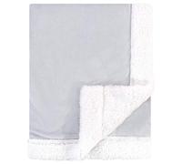Hudson Baby Unisex Baby Plush Blanket with Sherpa Back, Gray White, One Size