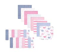 Hudson Baby Unisex Baby Rayon from Bamboo Washcloth Bundle, Pink Whale, One Size
