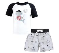 Hudson Baby Unisex Baby Swim Rashguard Set, Pirate Shark, 3-6 Months